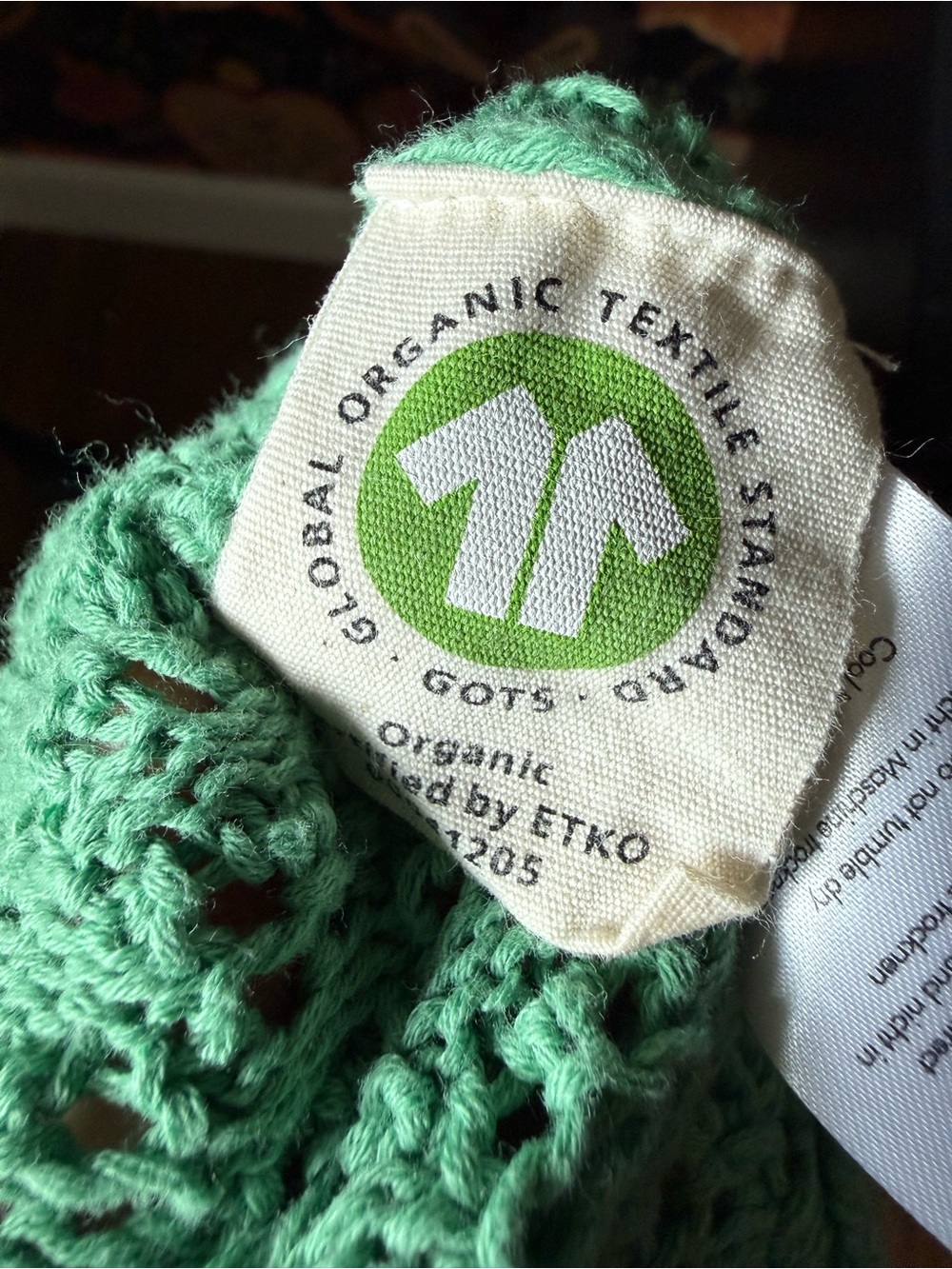 Wrap London Kelly Green Knit Cardigan Size 8 Organic Cotton Ties Crop Crochet - Picture 5 of 6